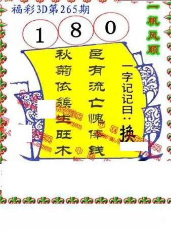 25265期: 福彩3D丹东全图分析
