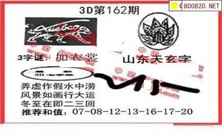 25162期: 福彩3D丹东全图分析