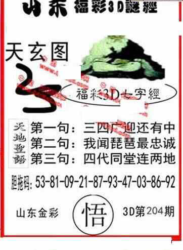 24204期: 福彩3D丹东全图分析