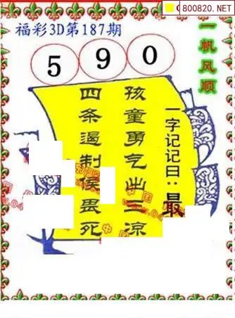 25187期: 福彩3D丹东全图分析