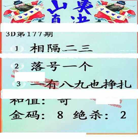 24177期: 福彩3D丹东全图分析