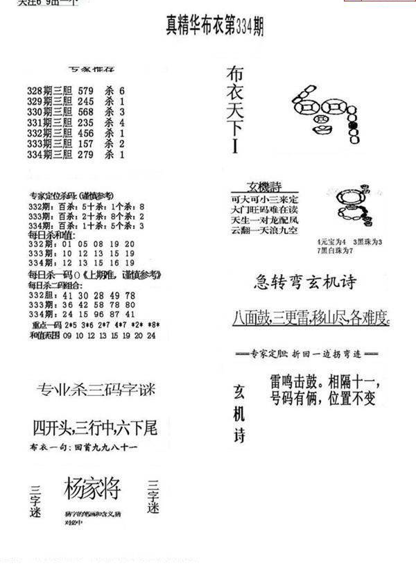 24334期: 福彩3D全套图版参考