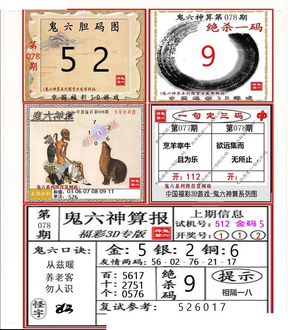 26078期: 福彩3D鬼六神算图