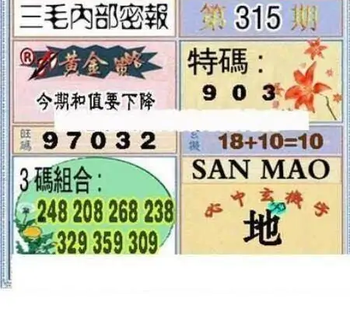 25315期: 三毛3D精品图谜