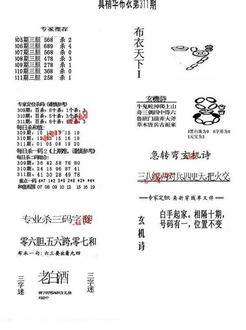 25311期: 福彩3D全套图版参考