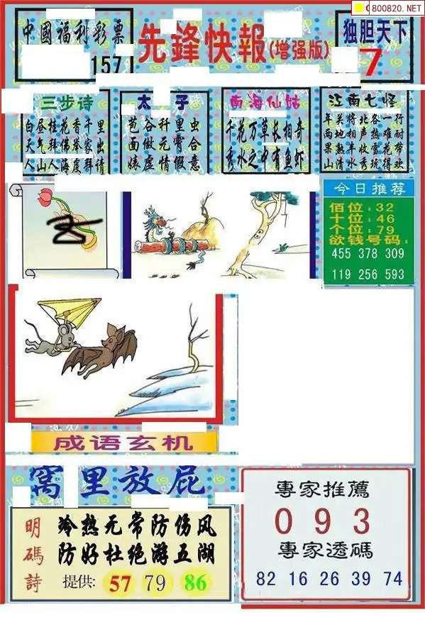 25157期: 福彩3D丹东全图分析