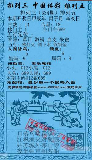 24334期: 福彩3D红黄蓝报