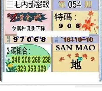 26054期: 三毛3D精品图谜