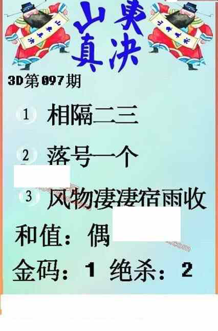 24097期: 福彩3D丹东全图分析