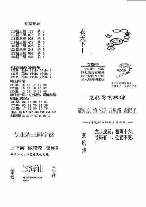 24123期: 福彩3D全套图版参考