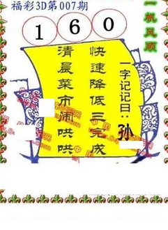 26007期: 福彩3D丹东全图分析