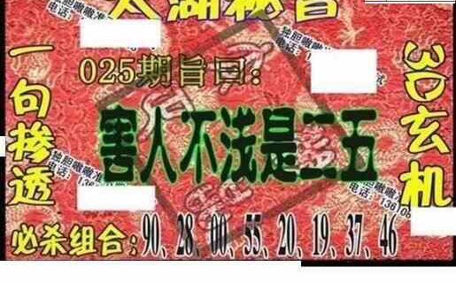 25025期: 太湖图福彩3D精品预测