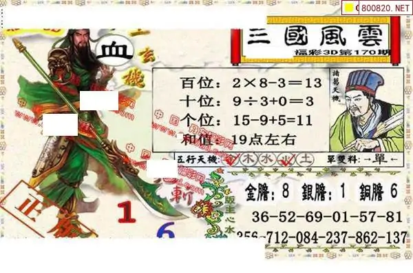 25170期: 福彩3D丹东全图分析