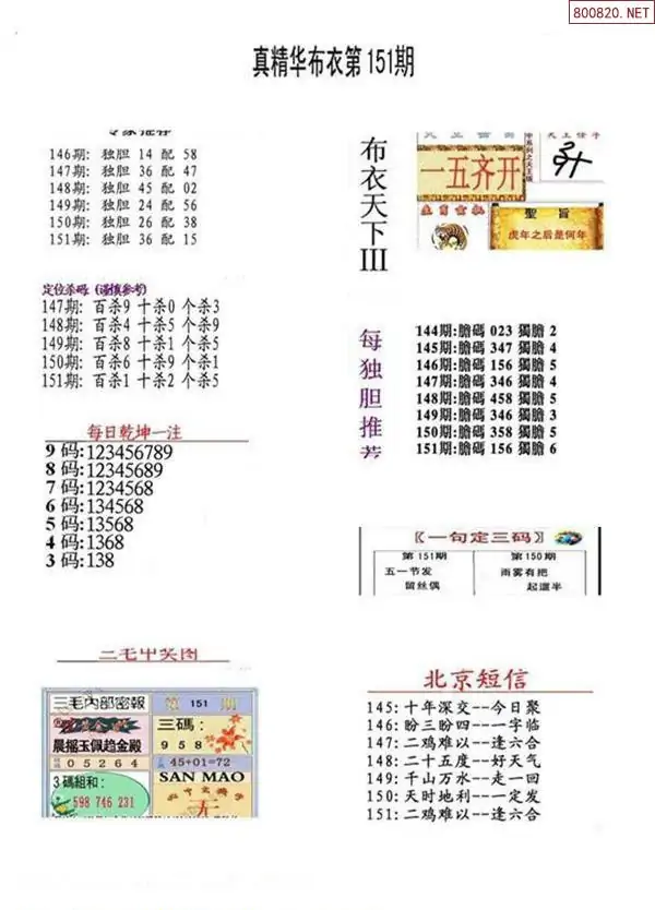 25151期: 福彩3D全套图版参考