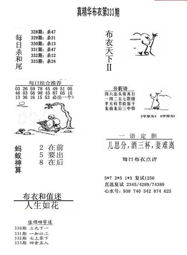 24333期: 福彩3D全套图版参考