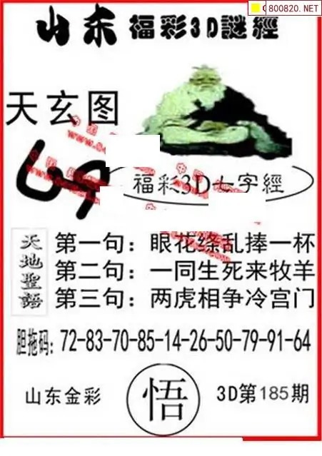 25185期: 福彩3D丹东全图分析