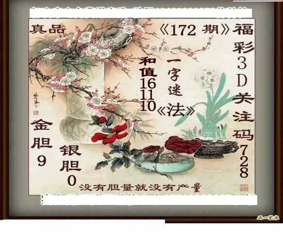 24172期: 白老3D杀码图版