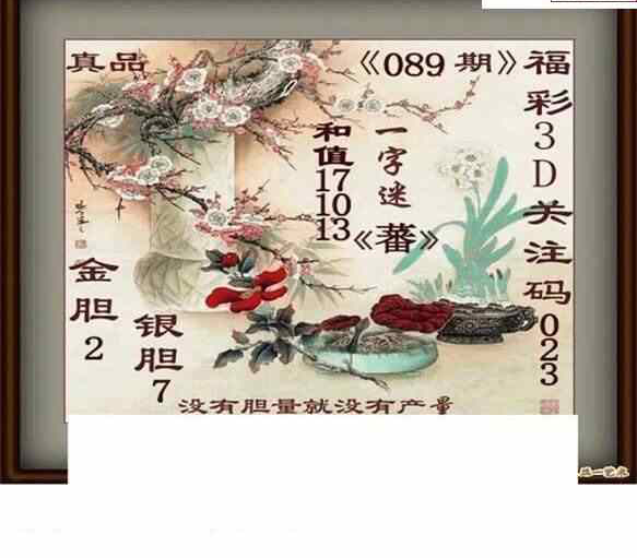 24089期: 白老3D杀码图版