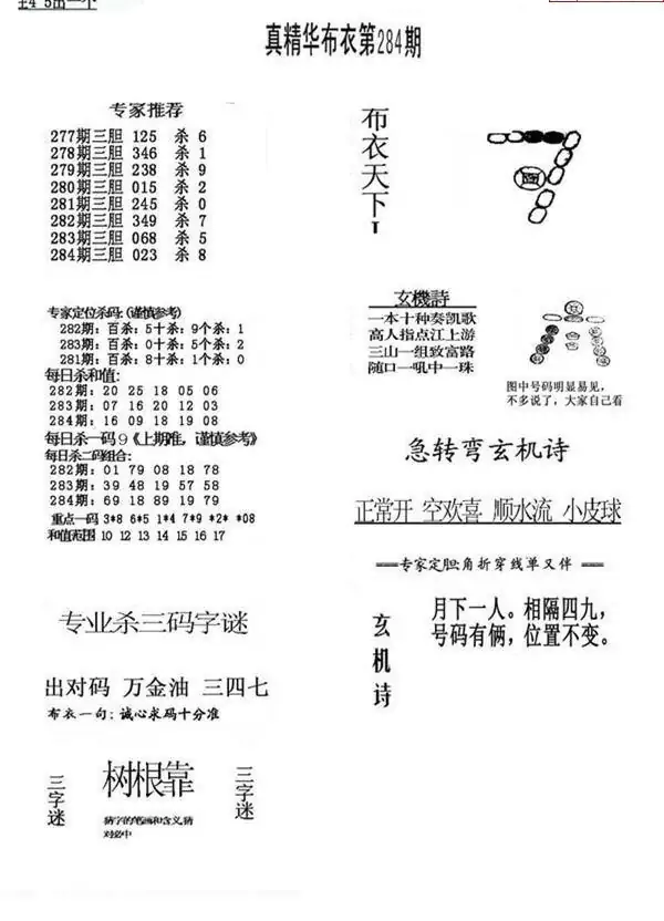 25284期: 福彩3D全套图版参考