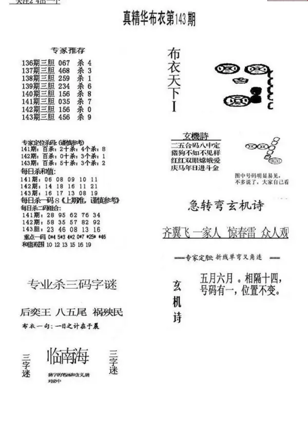 25143期: 福彩3D全套图版参考