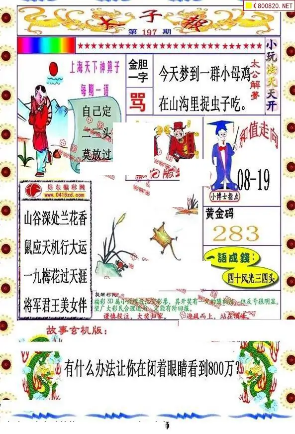 25197期: 福彩3D丹东全图分析