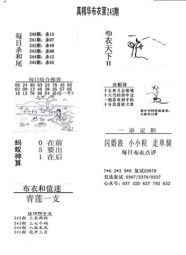 25245期: 福彩3D全套图版参考