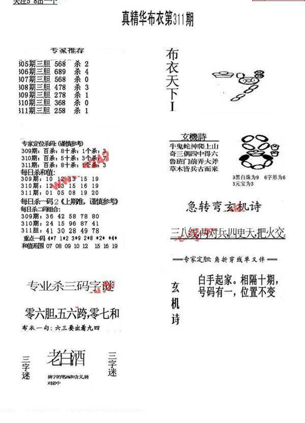 24311期: 福彩3D全套图版参考