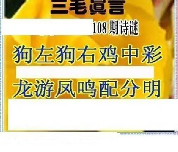 26108期: 三毛3D精品图谜