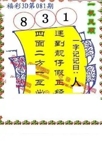 25081期: 福彩3D丹东全图分析