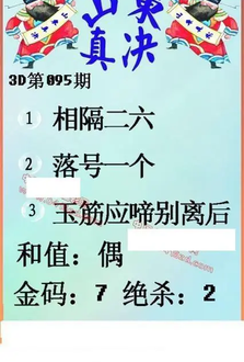 26095期: 福彩3D丹东全图分析