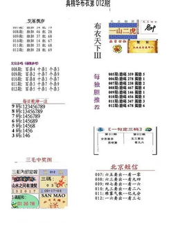 26012期: 福彩3D全套图版参考