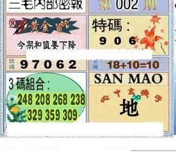 26002期: 三毛3D精品图谜