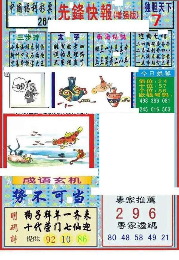 25266期: 福彩3D丹东全图分析