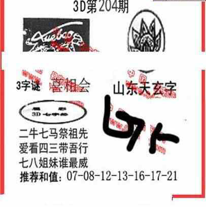 24204期: 福彩3D丹东全图分析