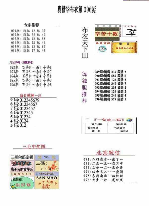 24096期: 福彩3D全套图版参考