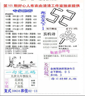 26105期: 福彩3D全套图版参考