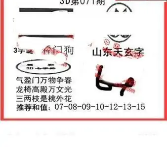 25071期: 福彩3D丹东全图分析
