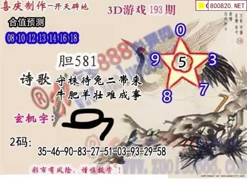 25193期: 白老3D杀码图版