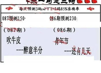 26087期: 福彩3D丹东全图分析