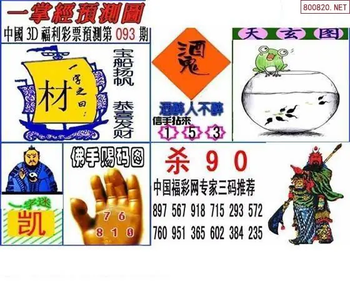 福彩3D 26093期佐罗图一掌经预测图