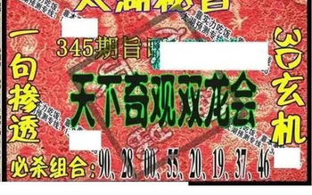25345期: 太湖图福彩3D精品预测