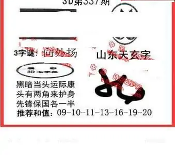 25337期: 福彩3D丹东全图分析