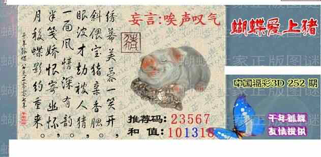 24252期: 3D蝴蝶世家蝴蝶彩图