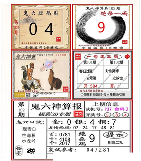 26102期: 福彩3D鬼六神算图