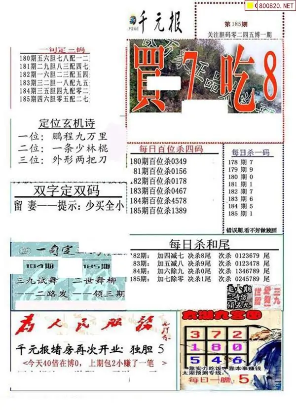 25185期: 福彩3D全套图版参考