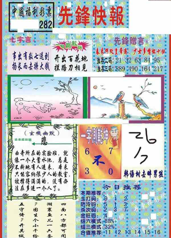 24282期: 福彩3D丹东全图分析