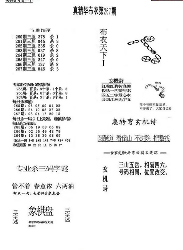 25267期: 福彩3D全套图版参考