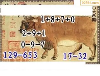 福彩3D26100期天中全套预测分析图