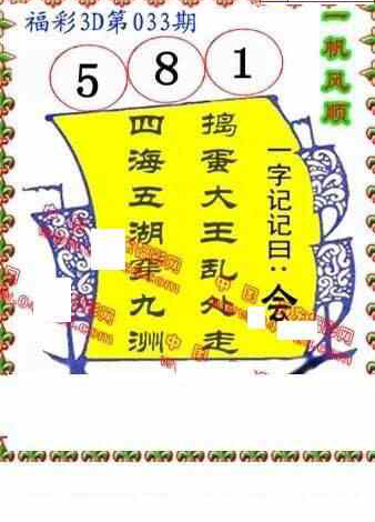 25033期: 福彩3D丹东全图分析