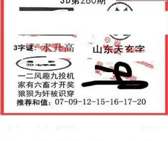 25280期: 福彩3D丹东全图分析